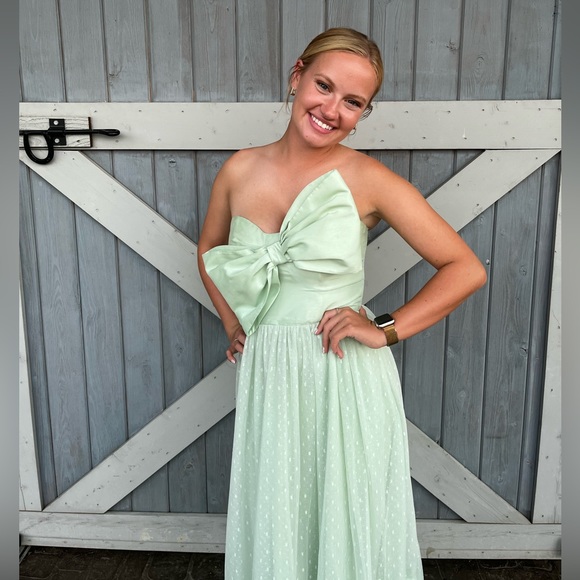 Mint Anthropologie Bow Dress Formal - Picture 2 of 6